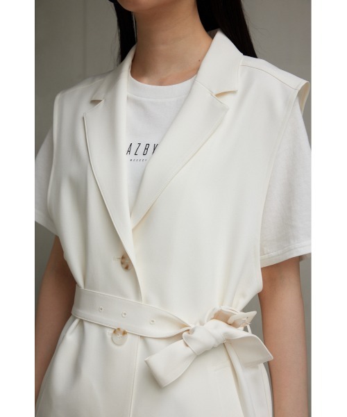 AZUL by moussy(アズールバイマウジー)の「ヴィーナステーラードジレ(ベスト・レディース・グレー/ブラック/アイボリー・FREE)」の19枚目の写真