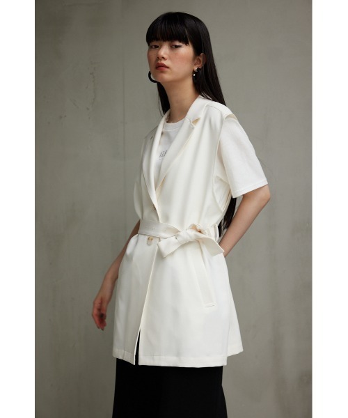 AZUL by moussy(アズールバイマウジー)の「ヴィーナステーラードジレ(ベスト・レディース・グレー/ブラック/アイボリー・FREE)」の14枚目の写真