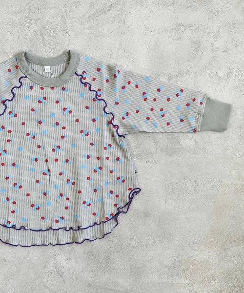 HOGAN RANCH WEAR（ホーガンランチウエア）の「フラワーワッフルメローカットソー（80～150cm）（Tシャツ/カットソー・キッズ・オフホワイト/グレー/ブラウン・150/130/120/110/90/140/80/100）」の10枚目の写真