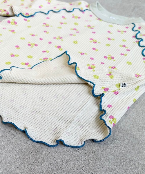 HOGAN RANCH WEAR（ホーガンランチウエア）の「フラワーワッフルメローカットソー（80～150cm）（Tシャツ/カットソー・キッズ・オフホワイト/グレー/ブラウン・150/130/120/110/90/140/80/100）」の7枚目の写真