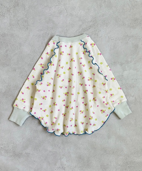 HOGAN RANCH WEAR（ホーガンランチウエア）の「フラワーワッフルメローカットソー（80～150cm）（Tシャツ/カットソー・キッズ・オフホワイト/グレー/ブラウン・150/130/120/110/90/140/80/100）」の6枚目の写真