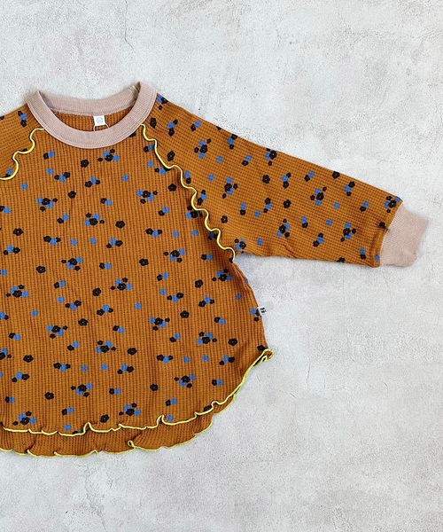 HOGAN RANCH WEAR（ホーガンランチウエア）の「フラワーワッフルメローカットソー（80～150cm）（Tシャツ/カットソー・キッズ・オフホワイト/グレー/ブラウン・150/130/120/110/90/140/80/100）」の9枚目の写真