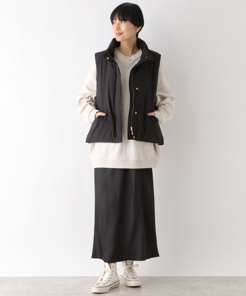 LEPSIM（レプシィム）の「エアサーマルスタンドベスト　908842（ベスト・レディース・グレイッシュベージュ/アイボリー/ブラック・FREE）」の10枚目の写真