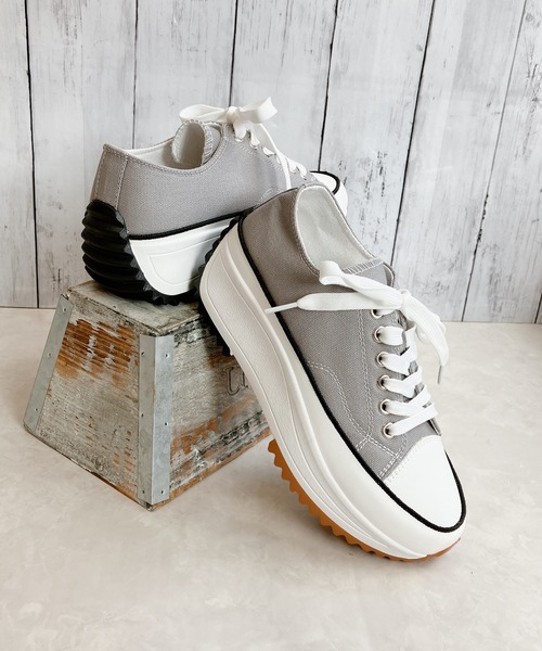 Noubel Voug Relax（ヌーベルヴォーグリラックス）の「厚底 キャンバス スニーカー（スニーカー・レディース・グレー/ホワイト/ブラック・M/S/LL/L/3L）」の12枚目の写真