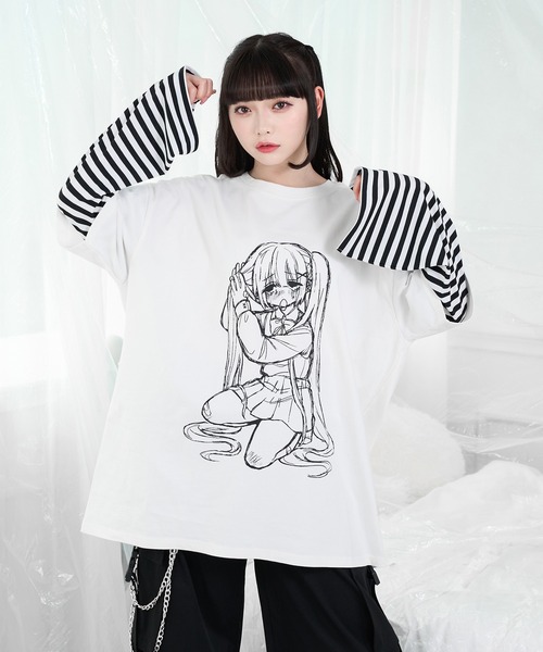 ボーダードッキングイラストT（Tシャツ/カットソー）｜Pal elfy（パル