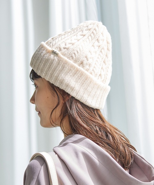 Honeys（ハニーズ）の「リバーシブルニット帽（ニットキャップ/ビーニー・レディース・パープル/モカ/ブラック/アイボリー・FREE）」の6枚目の写真