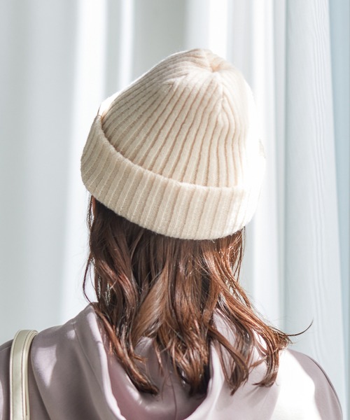 Honeys（ハニーズ）の「リバーシブルニット帽（ニットキャップ/ビーニー・レディース・パープル/モカ/ブラック/アイボリー・FREE）」の7枚目の写真