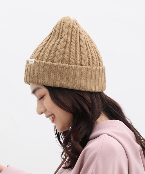 Honeys（ハニーズ）の「リバーシブルニット帽（ニットキャップ/ビーニー・レディース・パープル/モカ/ブラック/アイボリー・FREE）」の15枚目の写真