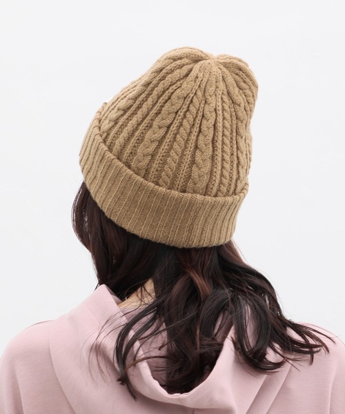 Honeys（ハニーズ）の「リバーシブルニット帽（ニットキャップ/ビーニー・レディース・パープル/モカ/ブラック/アイボリー・FREE）」の16枚目の写真