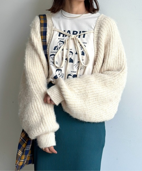 CPCM(シーピーシーエム)の「マルチWAYニットボレロ(カーディガン/ボレロ・レディース・ブルー/アイボリー/ブラック・FREE)」の4枚目の写真