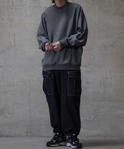 JOHN'S CLOSET（ジョンズクローゼット）の「【i】12ozデニム イージーワイドカーゴパンツ（デニムパンツ・メンズ・ブラック/ケミカルウォッシュ/インディゴブルー/ワンウォッシュ/スミクロ・MEDIUM/LARGE/X-LARGE）」の9枚目の写真