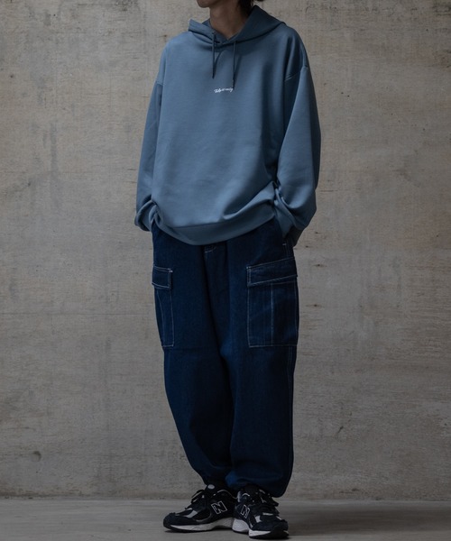 JOHN'S CLOSET（ジョンズクローゼット）の「【i】12ozデニム イージーワイドカーゴパンツ（デニムパンツ・メンズ・ブラック/ケミカルウォッシュ/インディゴブルー/ワンウォッシュ/スミクロ・MEDIUM/LARGE/X-LARGE）」の19枚目の写真