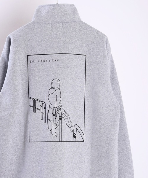 WESTSEA（ウエストシー）の「TASOGARE 裏起毛 ハーフジップ 長袖 トレーナー（スウェット・メンズ・ホワイト系その他/杢グレー/ホワイト系その他3/ホワイト/ブラック系その他/ホワイト系その他2/ブラック/グレー系その他・L/M）」の7枚目の写真