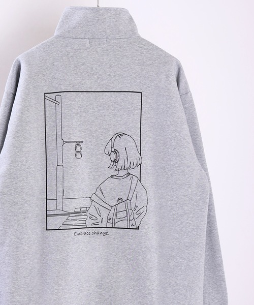 WESTSEA（ウエストシー）の「TASOGARE 裏起毛 ハーフジップ 長袖 トレーナー（スウェット・メンズ・ホワイト系その他/杢グレー/ホワイト系その他3/ホワイト/ブラック系その他/ホワイト系その他2/ブラック/グレー系その他・L/M）」の8枚目の写真