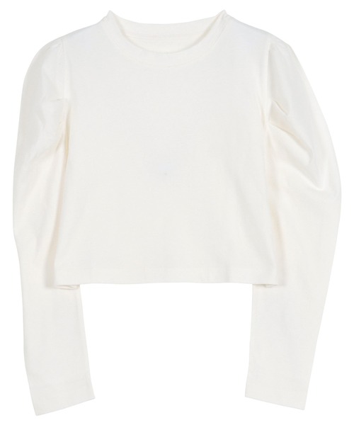 KOBE LETTUCE（コウベレタス）の「[ コットン100% ]ショルダーデザインクロップドトップス（Tシャツ/カットソー・レディース・ホワイト×ブラック/ブラック/ホワイト×ブルー/オフホワイト/ブラック×ホワイト・M）」の10枚目の写真