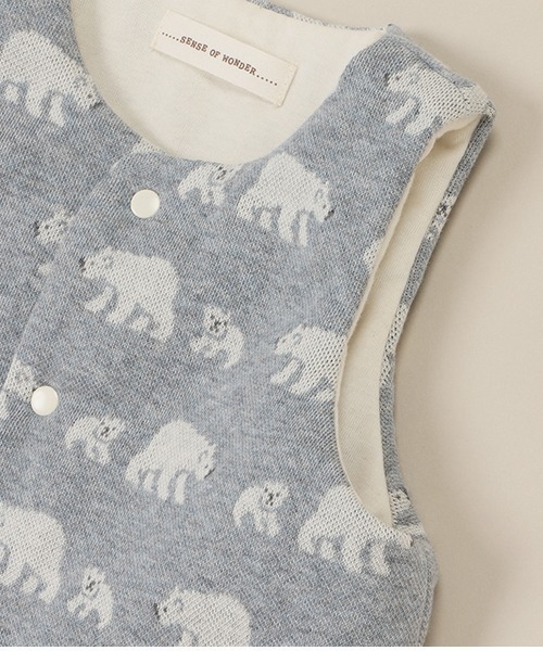 sense of wonder（センスオブワンダー）の「オーガニックジャカードベスト（ベスト・キッズ・ブルー/ネイビー・70-90cm）」の6枚目の写真