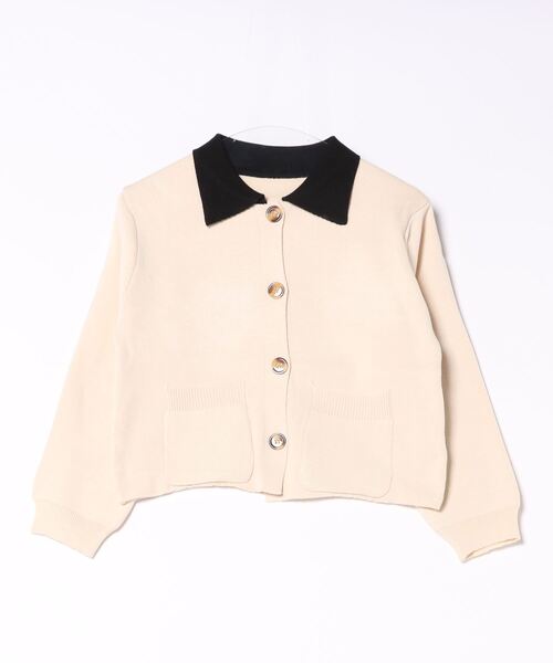 MAISON DE THERESE（メゾン ド テレーズ）の「バイカラーボタン付きカーディガン（カーディガン/ボレロ・レディース・ブルー/グリーン/ベージュ・M）」の22枚目の写真