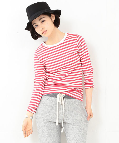 BEAMS BOY(ビームスボーイ)の「BEAMS BOY / フライス 1cm ボーダー 0060CL(Tシャツ/カットソー・レディース・レッド系その他・ONE SIZE)」の1枚目の写真