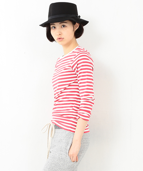 BEAMS BOY(ビームスボーイ)の「BEAMS BOY / フライス 1cm ボーダー 0060CL(Tシャツ/カットソー・レディース・レッド系その他・ONE SIZE)」の3枚目の写真