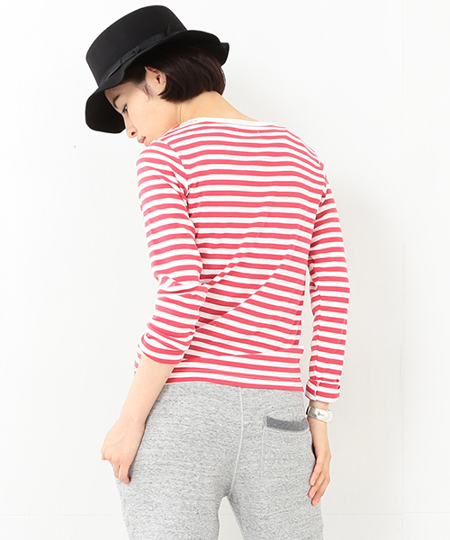 BEAMS BOY(ビームスボーイ)の「BEAMS BOY / フライス 1cm ボーダー 0060CL(Tシャツ/カットソー・レディース・レッド系その他・ONE SIZE)」の4枚目の写真