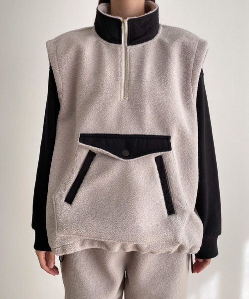 CANAL JEAN(キャナルジーン)の「arc ボアベストセットアップ(セットアップ・レディース・ベージュ・ONE SIZE)」の10枚目の写真
