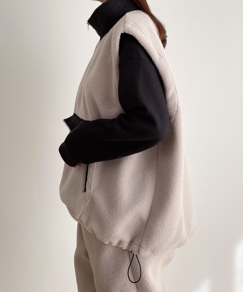 CANAL JEAN(キャナルジーン)の「arc ボアベストセットアップ(セットアップ・レディース・ベージュ・ONE SIZE)」の11枚目の写真