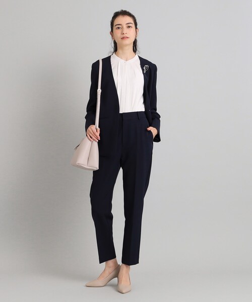 OPAQUE.CLIP(オペークドットクリップ)の「≪通勤・セレモニー/セットアップ対応≫ テーパードパンツ/ダブルクロス【洗濯機洗い可】(その他パンツ・レディース・ライトベージュ/ネイビー/ブラック・40/36/34/38/42)」の19枚目の写真