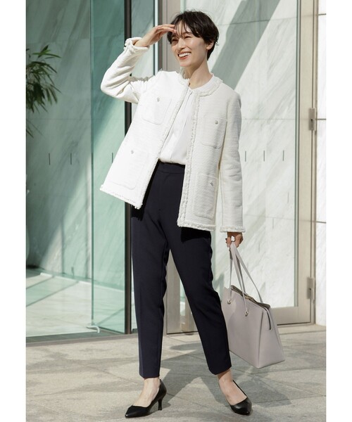 OPAQUE.CLIP(オペークドットクリップ)の「≪通勤・セレモニー/セットアップ対応≫ テーパードパンツ/ダブルクロス【洗濯機洗い可】(その他パンツ・レディース・ライトベージュ/ネイビー/ブラック・40/36/34/38/42)」の20枚目の写真