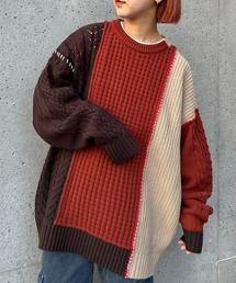 SOUNDSGOOOOD | 【SOUNDS GOOOOD / サウンズグッド】パッチワークステッチリメイクニット(ニット/セーター)