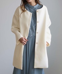 Girly Doll（ガーリードール）の「ノーカラーミドル丈コート（ノーカラーコート）」