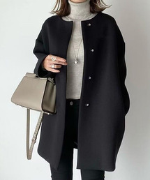 Girly Doll（ガーリードール）の「ノーカラーミドル丈コート（ノーカラーコート）」