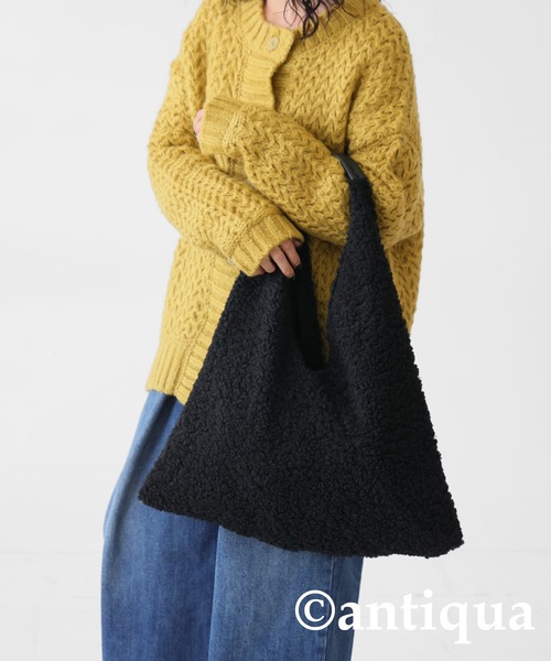 antiqua（アンティカ）の「ボア素材トートバッグ（トートバッグ・レディース・ホワイト/ブラック・FREE）」の7枚目の写真