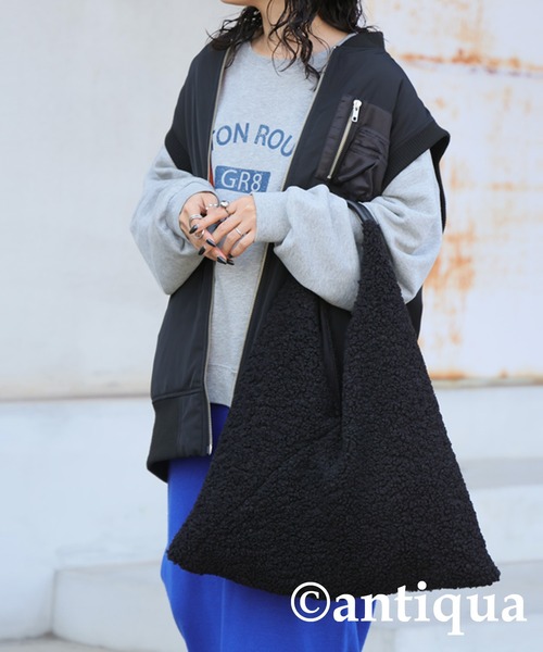 antiqua（アンティカ）の「ボア素材トートバッグ（トートバッグ・レディース・ホワイト/ブラック・FREE）」の10枚目の写真