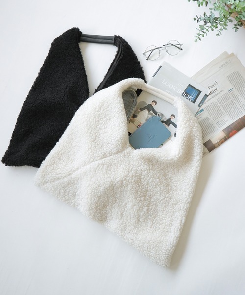 antiqua（アンティカ）の「ボア素材トートバッグ（トートバッグ・レディース・ホワイト/ブラック・FREE）」の11枚目の写真