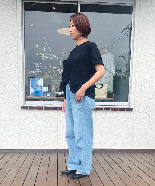 OMNIGOD（オムニゴッド）の「[OMNIGOD womens / オムニゴッド] 10ozデニム 5Pイージールーズジーンズ（デニムパンツ・レディース・ライトインディゴブルー・3/2）」の13枚目の写真