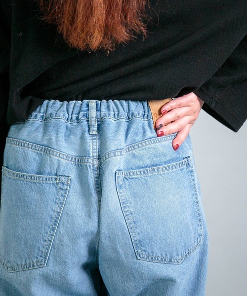OMNIGOD（オムニゴッド）の「[OMNIGOD womens / オムニゴッド] 10ozデニム 5Pイージールーズジーンズ（デニムパンツ・レディース・ライトインディゴブルー・3/2）」の22枚目の写真