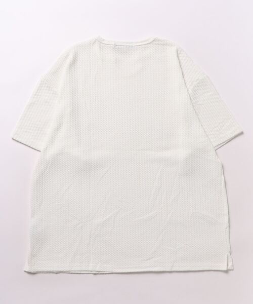 NO WAY(ノーウェイ)の「ビッグシルエットキーネックTシャツ(Tシャツ/カットソー・メンズ・ホワイト/ブラック・MEDIUM/LARGE/FREE)」の7枚目の写真
