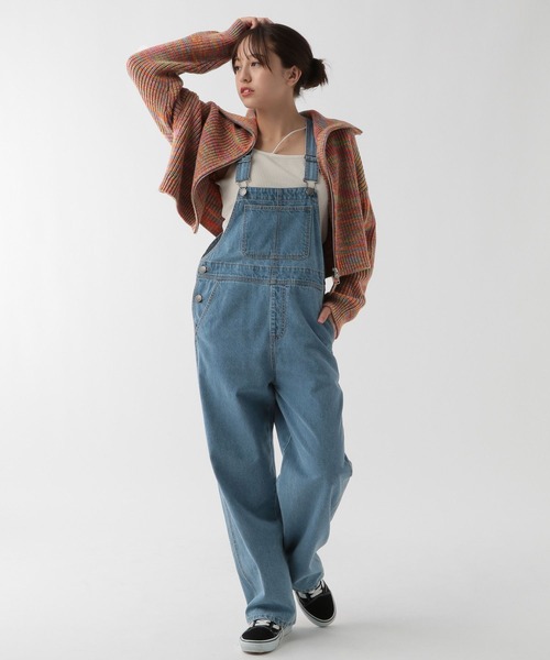 GLOBAL WORK(グローバルワーク)の「大人見えオーバーオール/AND YUA ANY/976519(デニムパンツ・キッズ・ブラック/ワンウォッシュ/キナリ/ライトブルー・150cm/160cm)」の4枚目の写真