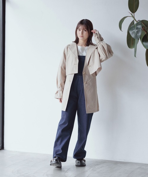 GLOBAL WORK(グローバルワーク)の「大人見えオーバーオール/AND YUA ANY/976519(デニムパンツ・キッズ・ブラック/ワンウォッシュ/キナリ/ライトブルー・150cm/160cm)」の9枚目の写真