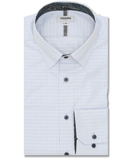 レノマオム 形態安定 ショートスナップダウン ビジネスドレス長袖シャツ（ビジネスシャツ）｜renoma HOMME（レノマオム）