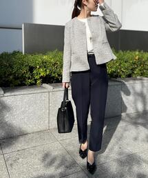 couture brooch（クチュールブローチ）の「◆【セットアップ可能/セレモニーシーン/お仕事】センタープレステーパードパンツ（その他パンツ・レディース）」