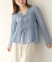 CLEIO | 【CLEIO】リボンギャザーシアーブラウス(シャツ/ブラウス)