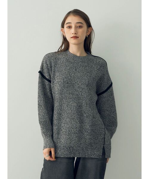 YECCA VECCA(イェッカヴェッカ)の「配色ラインニット(ニット/セーター・レディース・アイボリー/ブルーグリーン/その他6・FREE)」の6枚目の写真