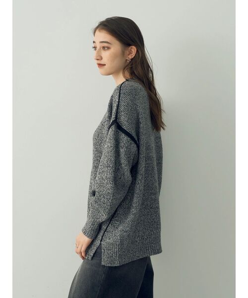 YECCA VECCA(イェッカヴェッカ)の「配色ラインニット(ニット/セーター・レディース・アイボリー/ブルーグリーン/その他6・FREE)」の7枚目の写真