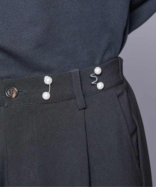 Ellno Loset（エルノロゼット）の「パールアジャスター（ベルト・メンズ・ブラック/オフホワイト・FREE）」の3枚目の写真