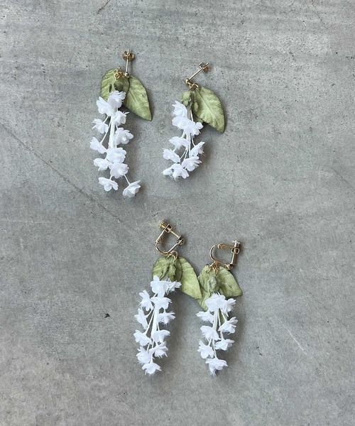 m.soeur（エムスール）の「ヤマゴボウとリーフのピアス（ピアス（両耳用）・レディース・グリーン・FREE）」の6枚目の写真