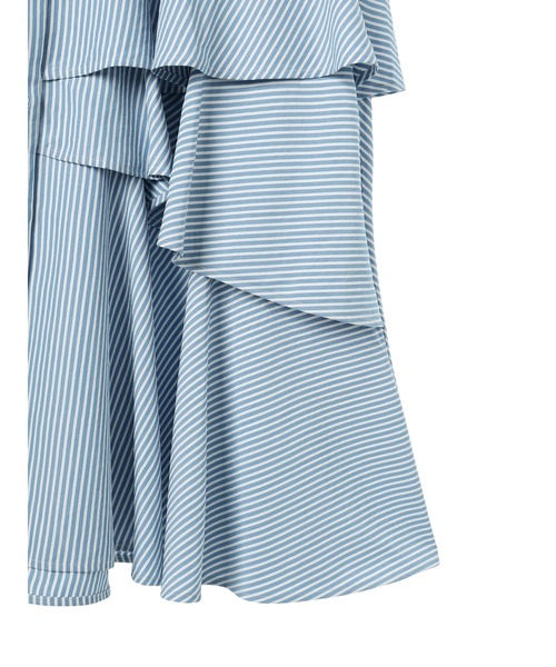 earth music&ecology（アースミュージックアンドエコロジー）の「イレギュラーヘムシャツワンピース（シャツワンピース・レディース・オフホワイト/ストライプ/サックスブルー系3・FREE）」の9枚目の写真