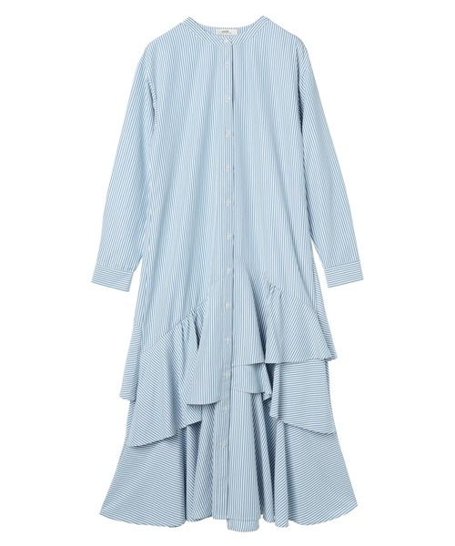 earth music&ecology（アースミュージックアンドエコロジー）の「イレギュラーヘムシャツワンピース（シャツワンピース・レディース・オフホワイト/ストライプ/サックスブルー系3・FREE）」の17枚目の写真