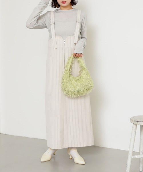 SENSE OF PLACE by URBAN RESEARCH（センスオブプレイスバイアーバンリサーチ）の「ラメリブロングTシャツ（Tシャツ/カットソー・レディース・ピンク/ブラック/オフホワイト・ONE）」の8枚目の写真