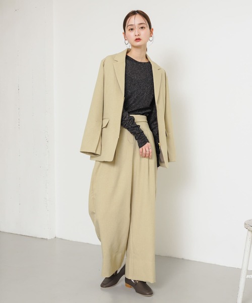 SENSE OF PLACE by URBAN RESEARCH（センスオブプレイスバイアーバンリサーチ）の「ラメリブロングTシャツ（Tシャツ/カットソー・レディース・ピンク/ブラック/オフホワイト・ONE）」の14枚目の写真